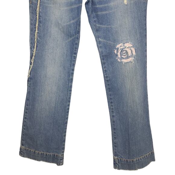 Old Navy Jeans Womens 10 Blue Denim Bootcut Special Edition Distressed Vtg Y2k - Picture 4 of 16